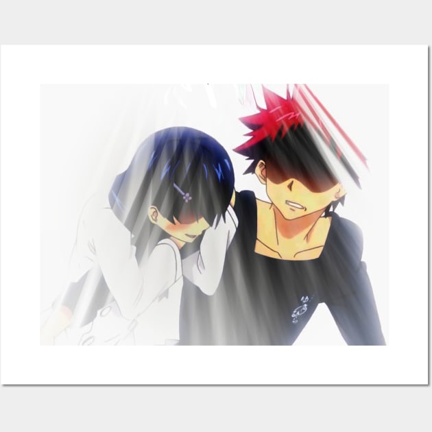 Food Wars - Yukihira Souma Megumi Tadokoro Wall Art by oneskyoneland